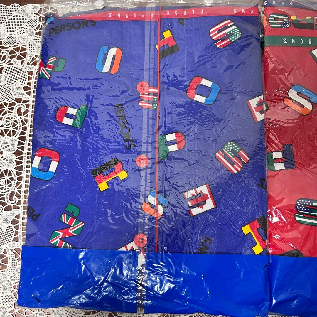 未使用品　レトロ　パーソンズ　長袖　パジャマ　レディース　メンズ　赤　青　国旗