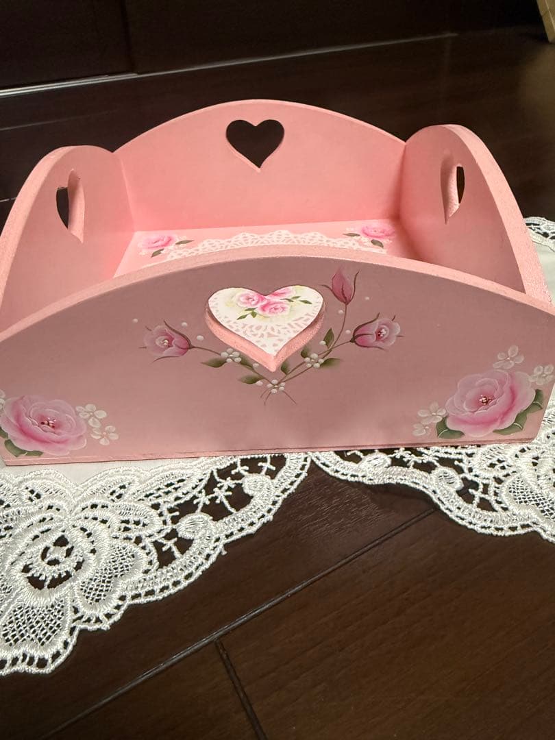 トールペイント　ウェルカムプレートと花柄小物入れ フォトフレーム