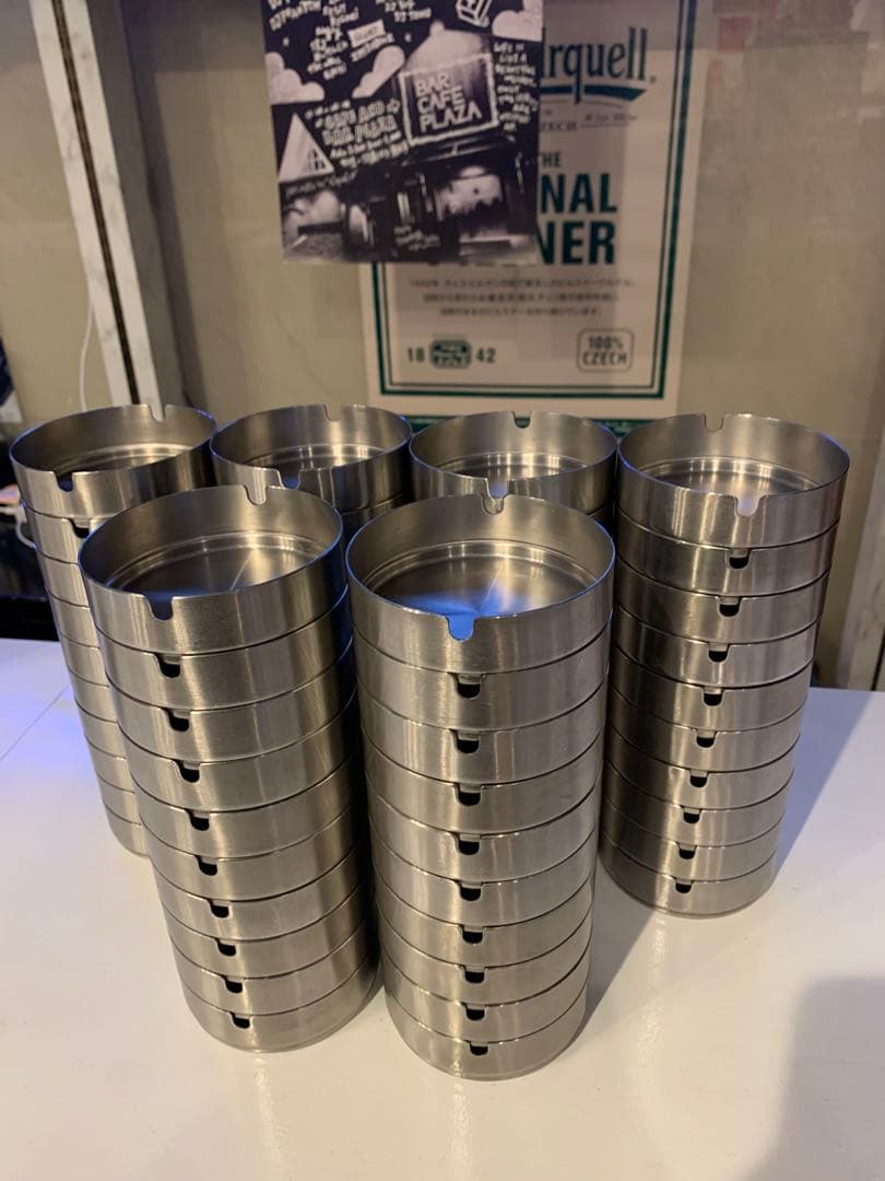 ルチルさま専用日本製 ステンレススチール灰皿美品70個セット