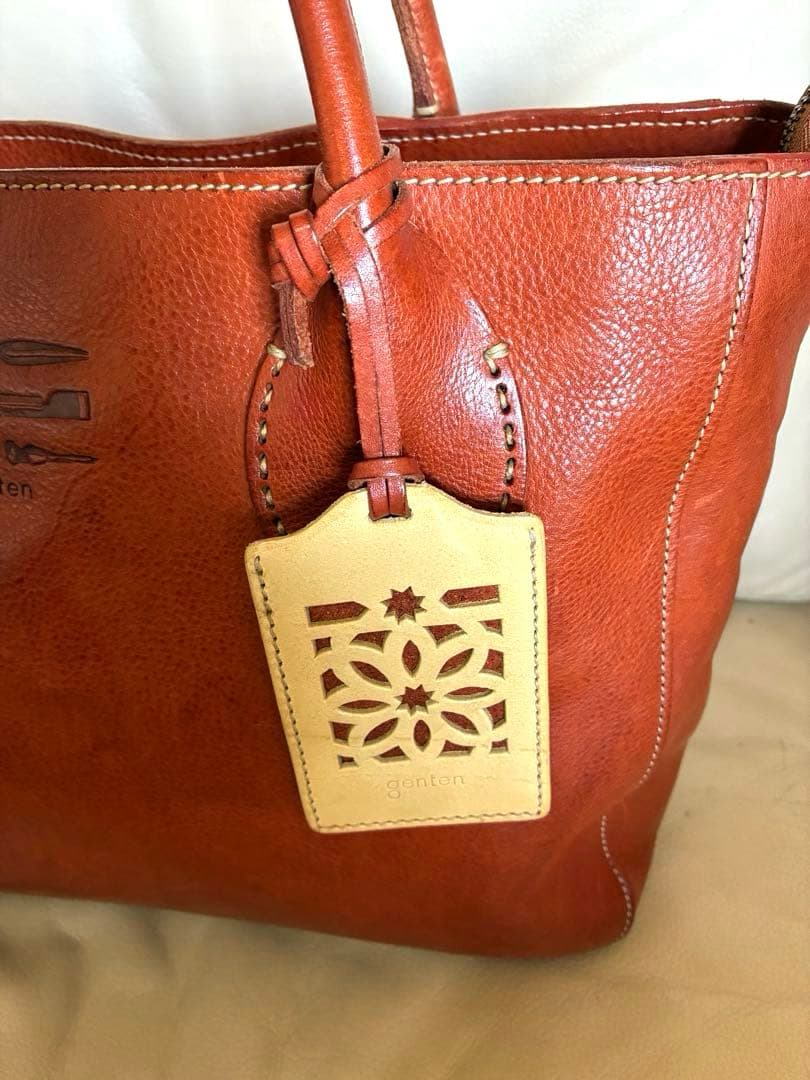 ゲンテン　genten　本革トートバッグ　パスケース付き