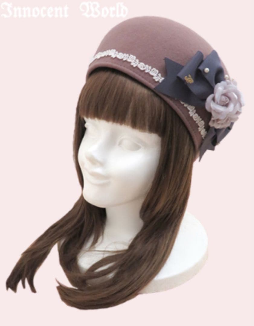 イノセントワールド ロマンスリボンハット　モーヴピンク×パープル