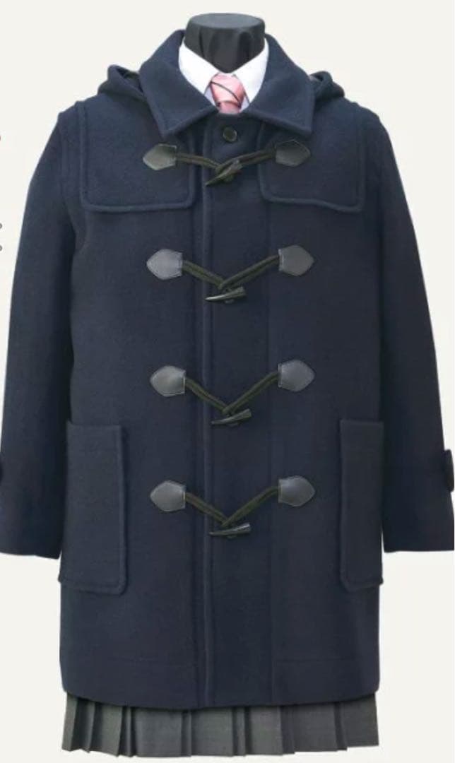 youth スクールコート　紺色ダッフルコート