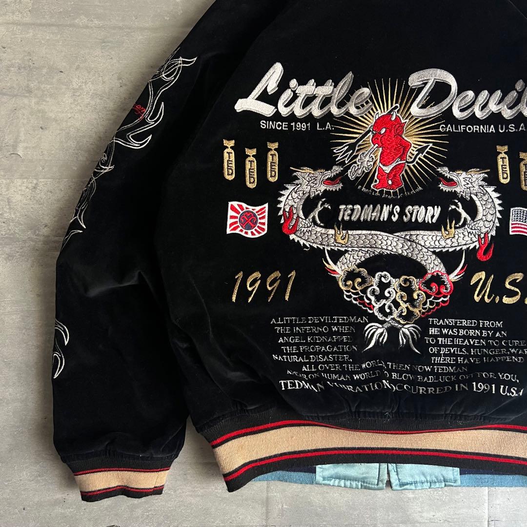 TED MAN　テッドマン　総刺繡　リバーシブル　スカジャン　ベロア　40サイズ