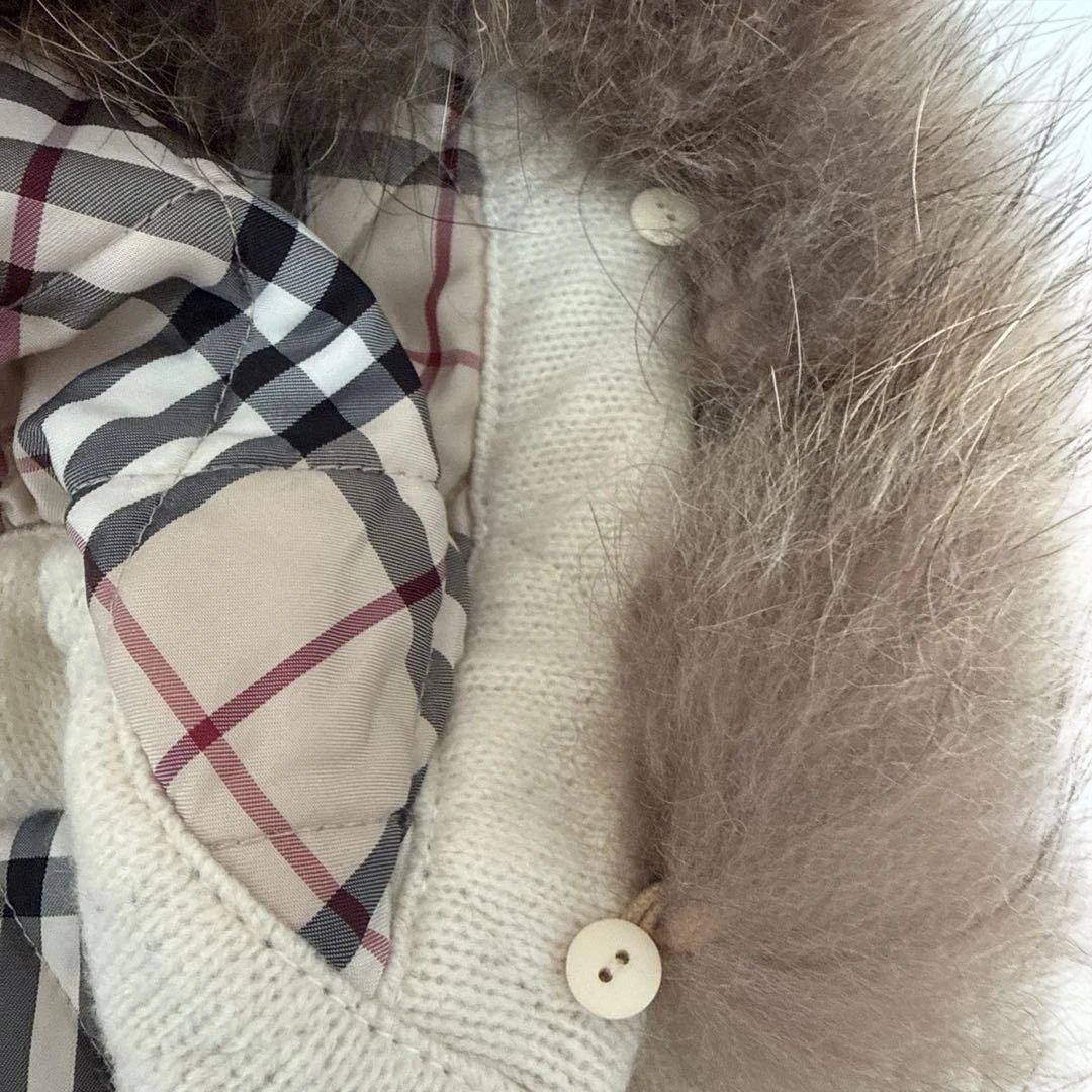 バーバリー　ブルーレーベル　フード付きダッフルコート　オフホワイト　サイズM