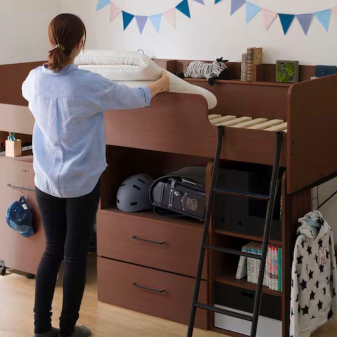 ブラウン ロフトベッド