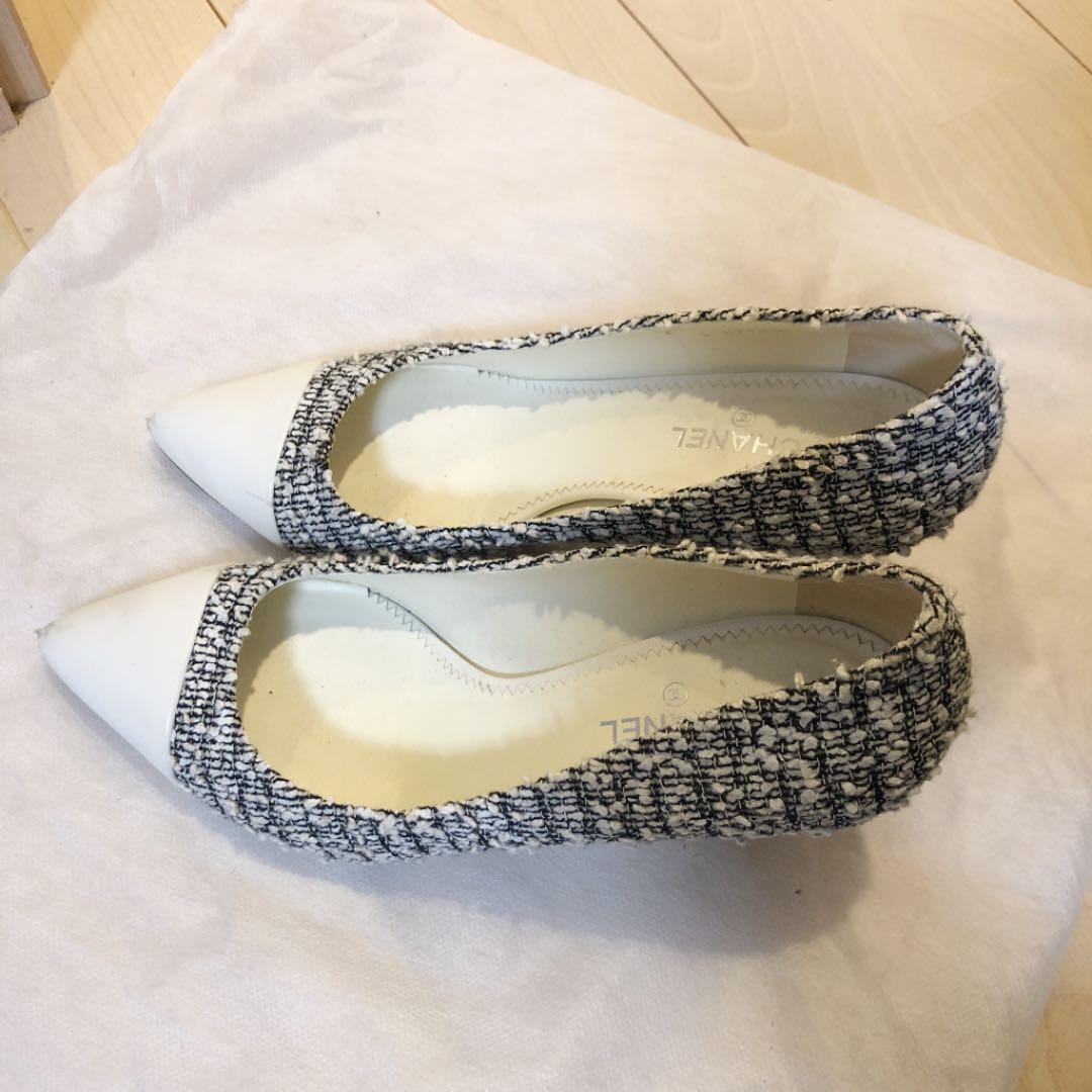 完売品■シャネル CHANEL■ツイード パンプス 靴37 23.0〜24.0