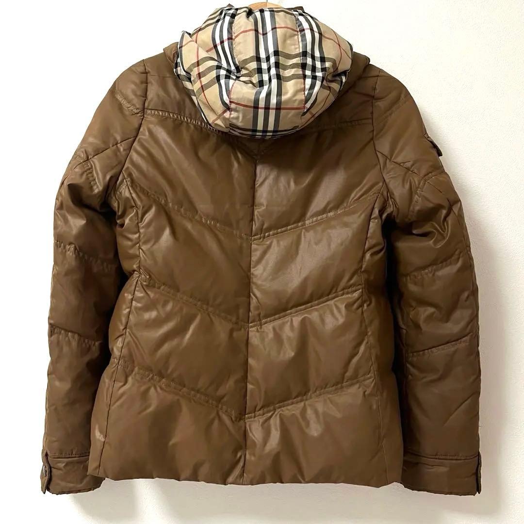 バーバリーブルーレーベル ダウンジャケット　フェザー　ロゴ　ノバチェック　ホース