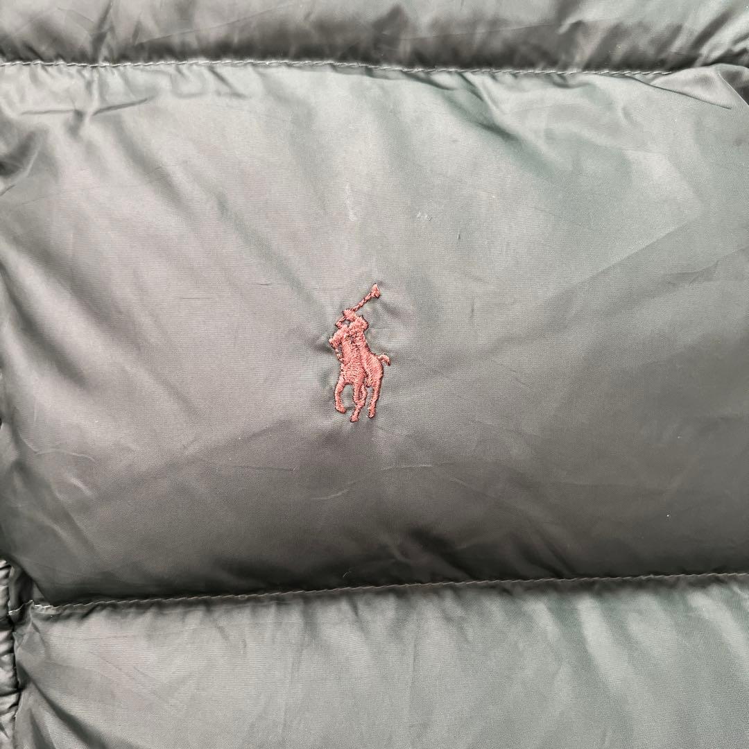 ポロバイラルフローレン　ダウンベスト　XXL　緑　フード付