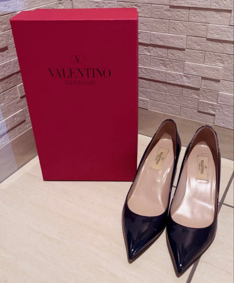 VALENTINO ヴァレンティノ　ネイビー ハイヒール・パンプス　スタッズ