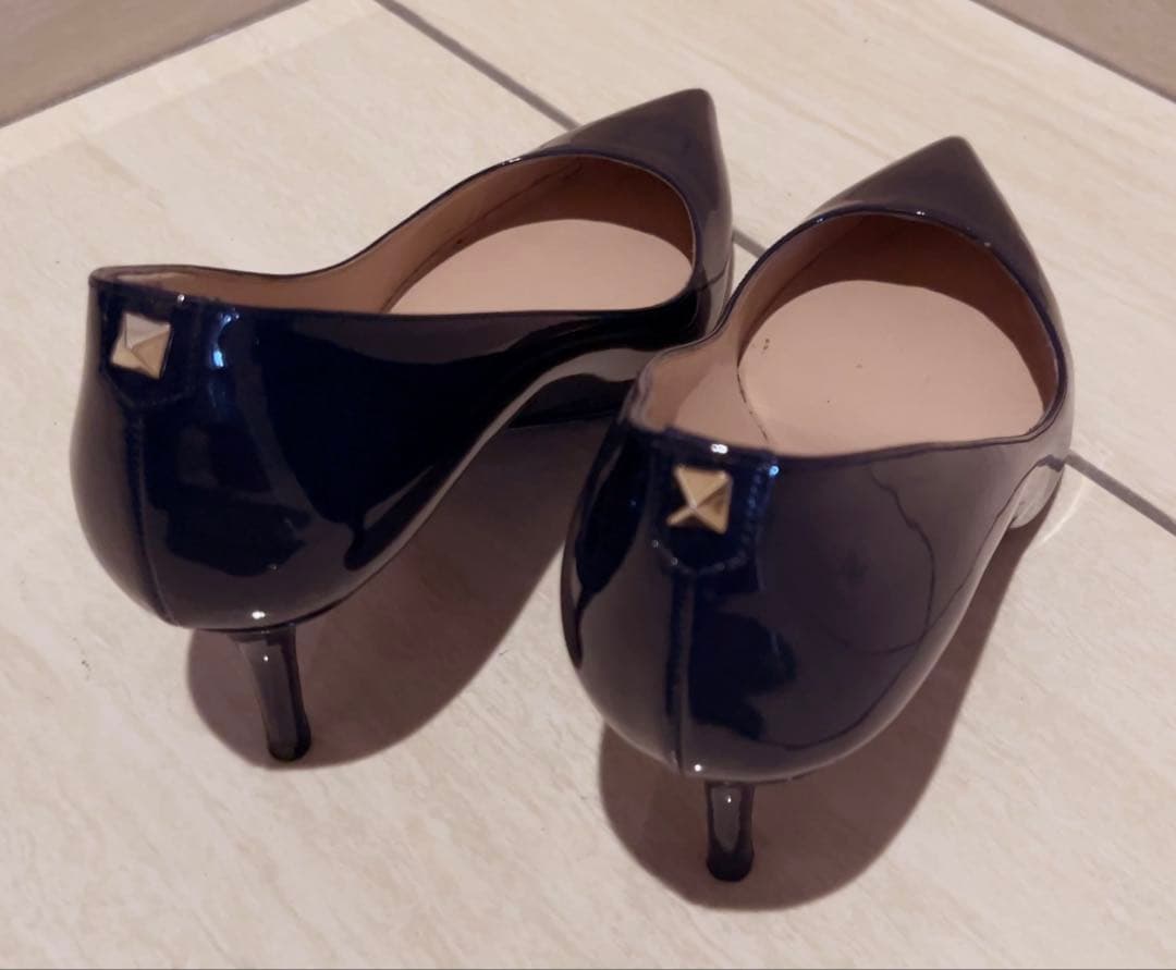 VALENTINO ヴァレンティノ　ネイビー ハイヒール・パンプス　スタッズ