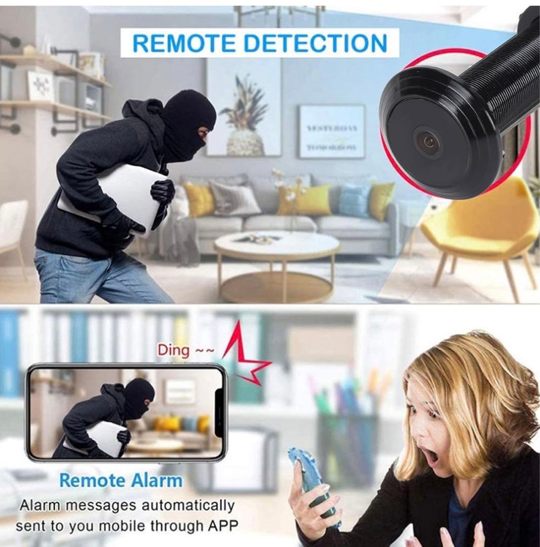 ドアのぞき穴カメラ HD 1080P 220° 広角 (128GB)