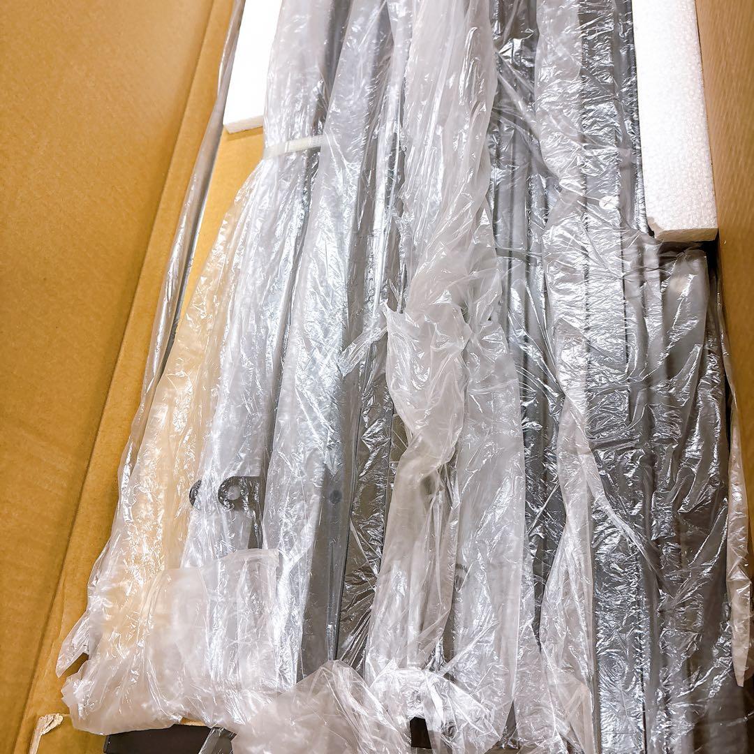 ★送料込み★ 棚・宮・脚・ヘッドボード付きローベッドフレーム ダブルサイズ