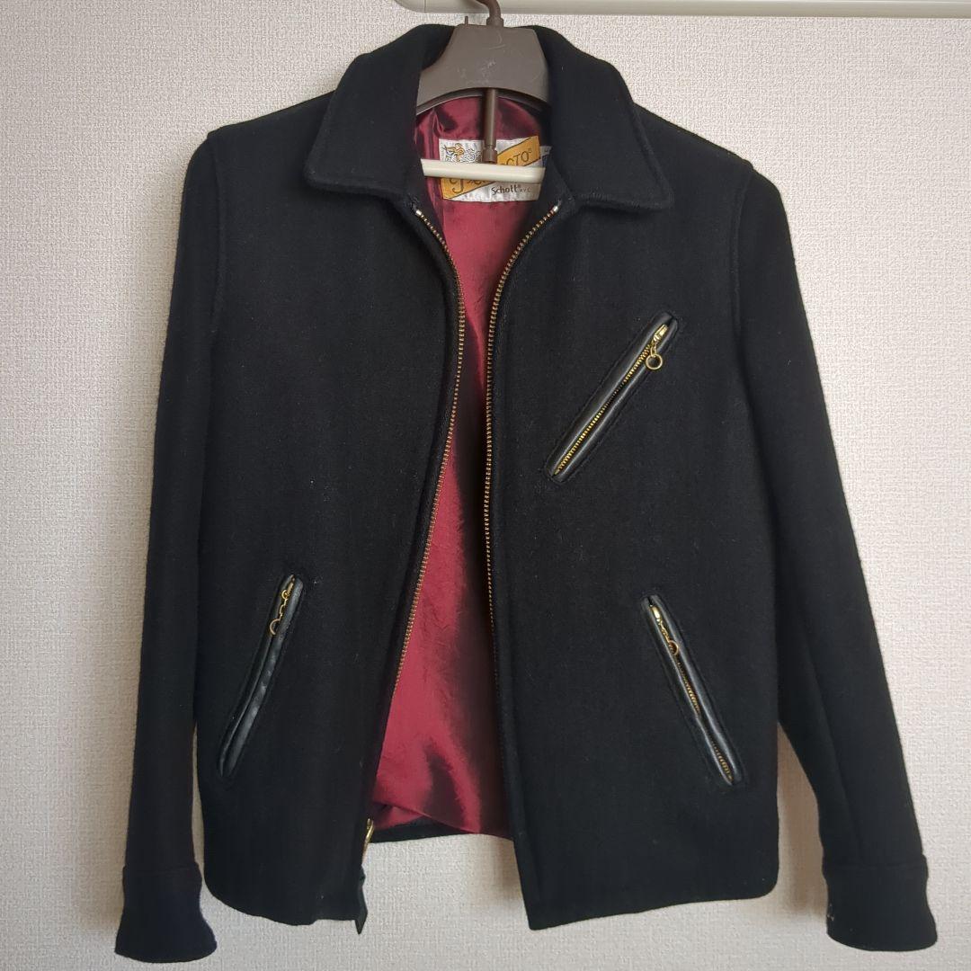 SCHOTT　襟付きウールライダース