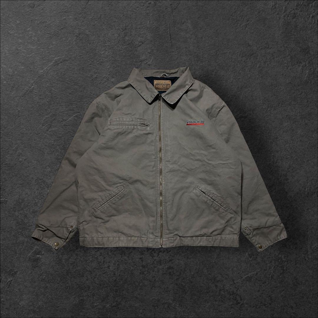 junsabuデトロイト企業ロゴ刺繍ダックワークジャケットカーキswing
