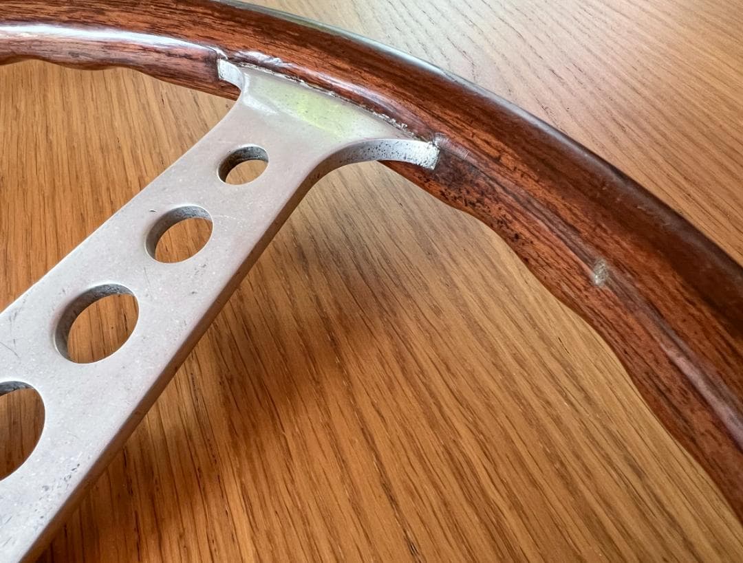 レスレストン　グランプリ　ウッドステアリング　390mm　カラー付き　当時もの