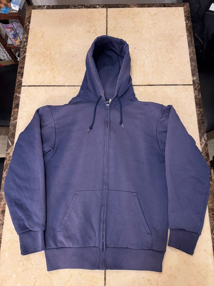 ◆鬼フェード茄子紺CAMBERサーマル付ジップパーカー90s USA製XL◆
