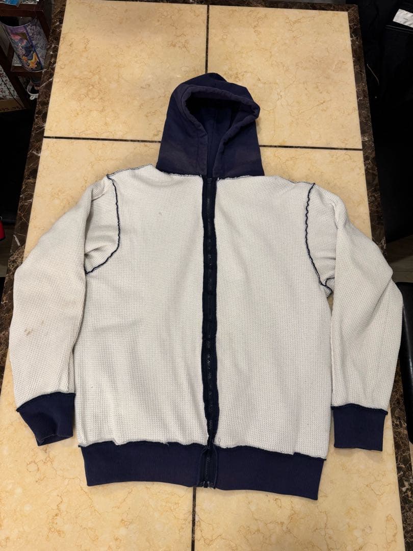 ◆鬼フェード茄子紺CAMBERサーマル付ジップパーカー90s USA製XL◆