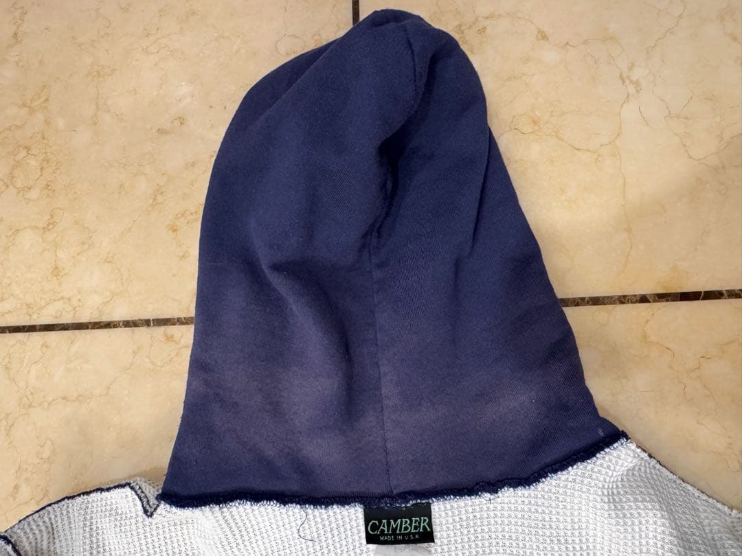 ◆鬼フェード茄子紺CAMBERサーマル付ジップパーカー90s USA製XL◆