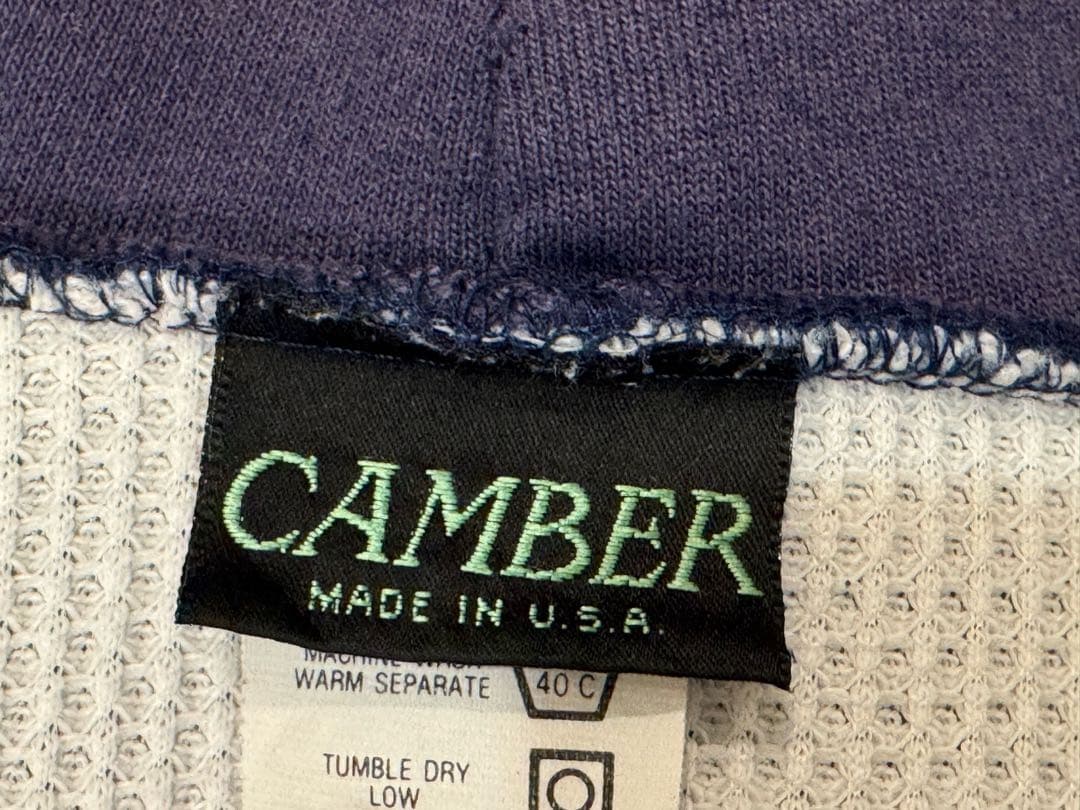 ◆鬼フェード茄子紺CAMBERサーマル付ジップパーカー90s USA製XL◆