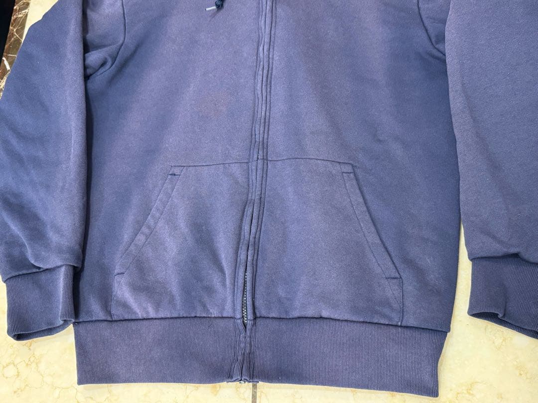 ◆鬼フェード茄子紺CAMBERサーマル付ジップパーカー90s USA製XL◆