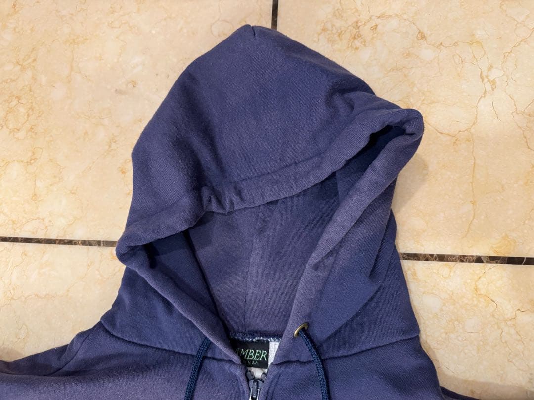 ◆鬼フェード茄子紺CAMBERサーマル付ジップパーカー90s USA製XL◆