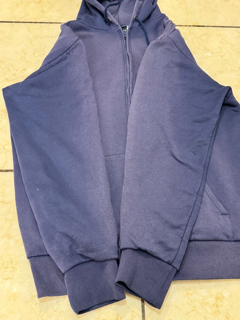 ◆鬼フェード茄子紺CAMBERサーマル付ジップパーカー90s USA製XL◆