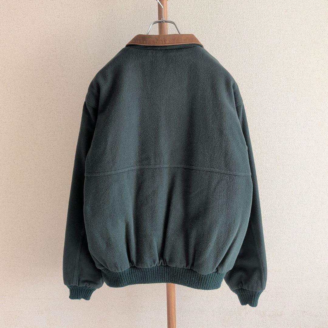 80s エルエルビーン ウールブルゾン レザー襟 ボンバージャケット USA製