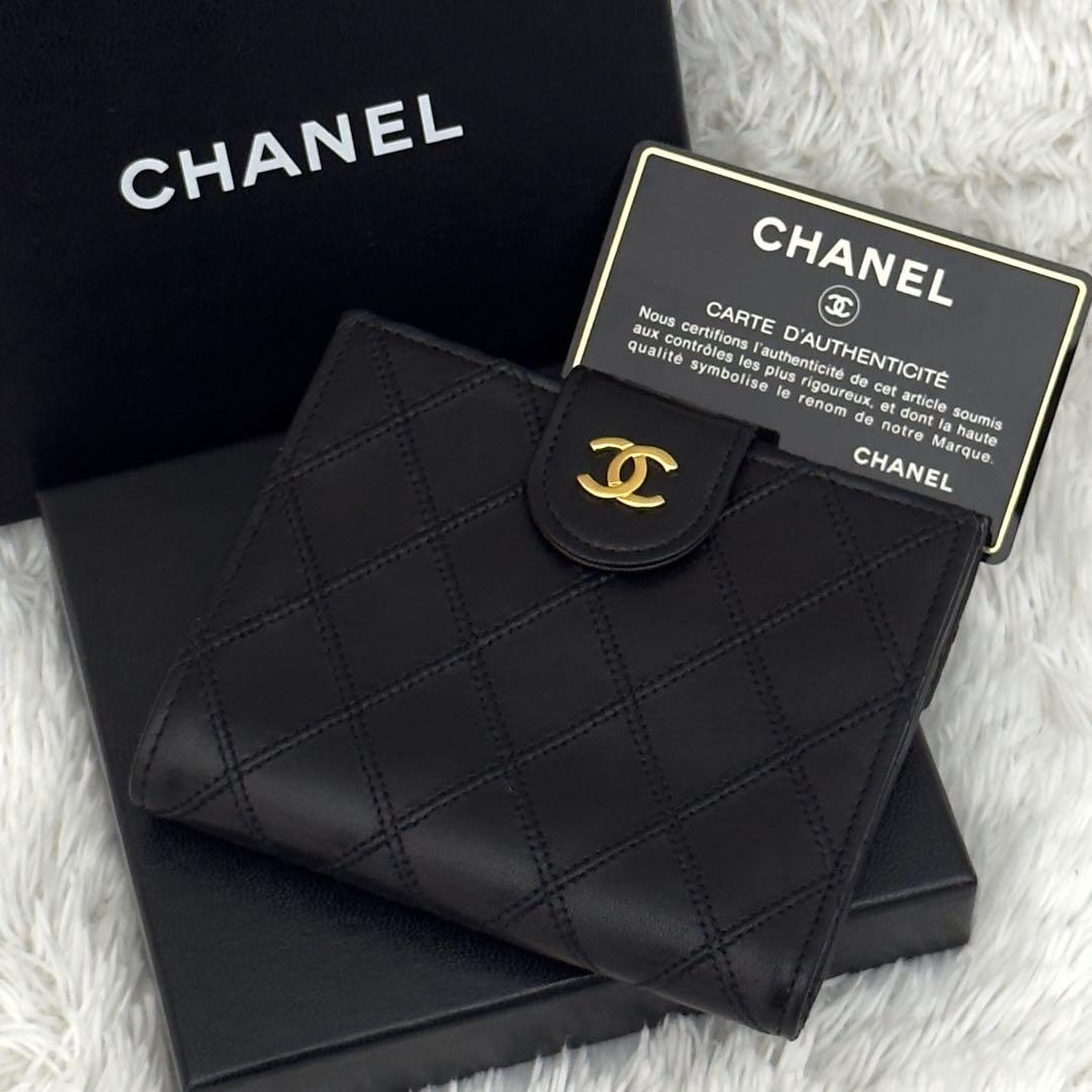 極上美品⭐️CHANELシャネル ココマーク ビコローレ Wホック 財布 レザー