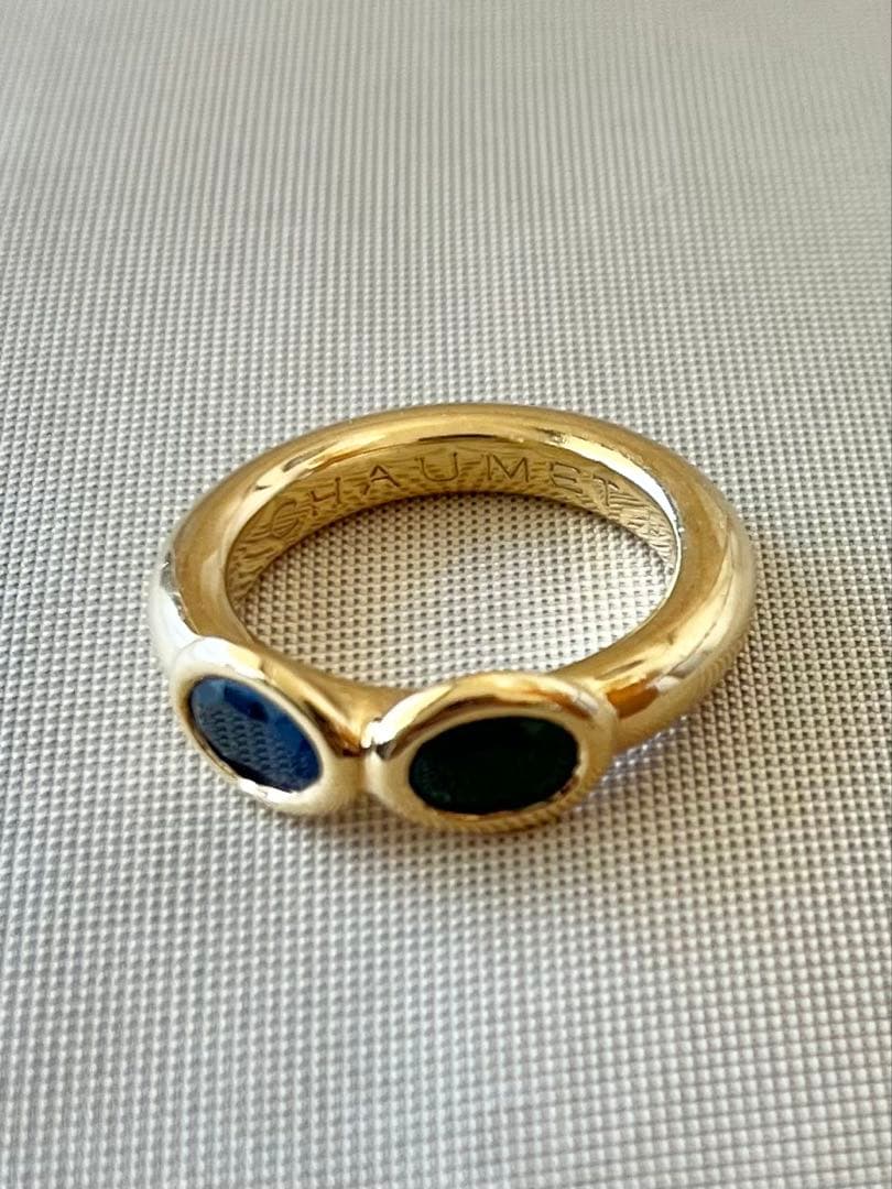 【CHAUMET】ショーメ　エメラルドサファイア　K18リング