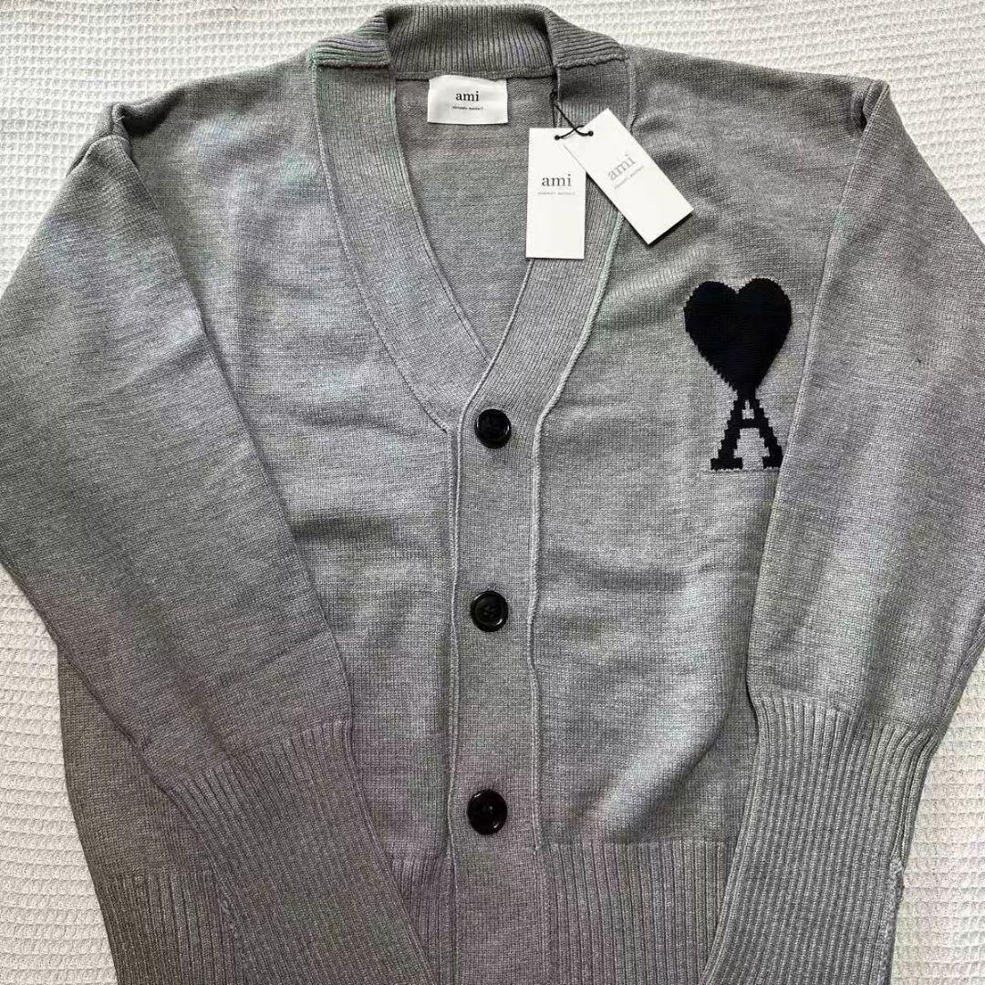 AMI PARIS ニットセーター ハート 男女兼用 M グレー
