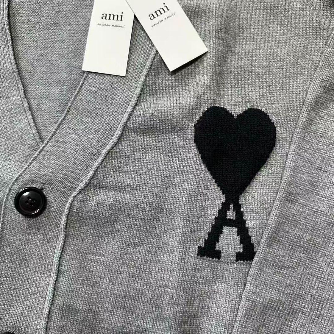 AMI PARIS ニットセーター ハート 男女兼用 M グレー