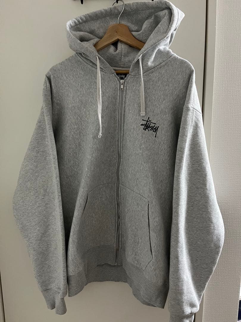 Stussy グレー フルジップパーカー Lサイズ