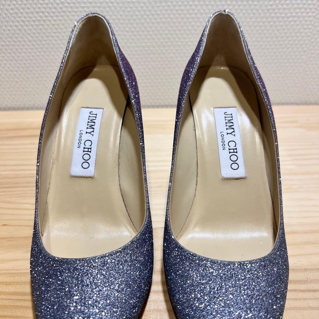 ジミーチュウ JIMMY CHOO グリッター パンプス シルバーラメ23