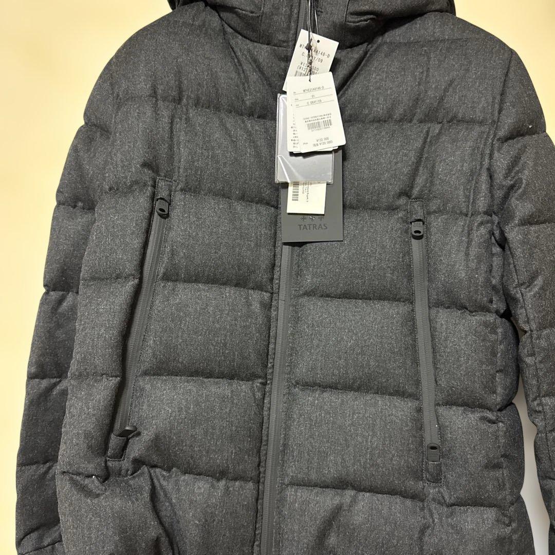 OBAQTATRAS フード付きダウンジャケット ダークグレ
