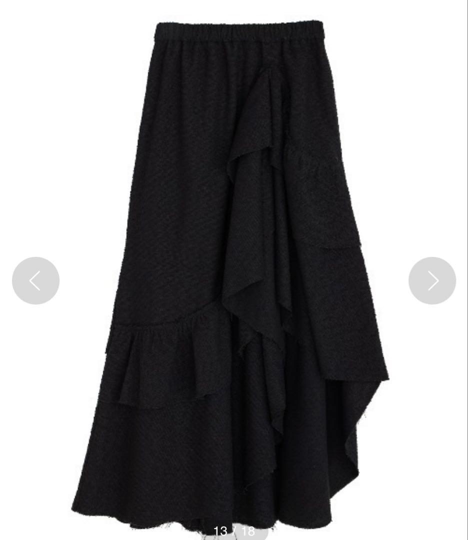 値下げ　Ameri UND OVER SLIT RUFFLE SKIRT S