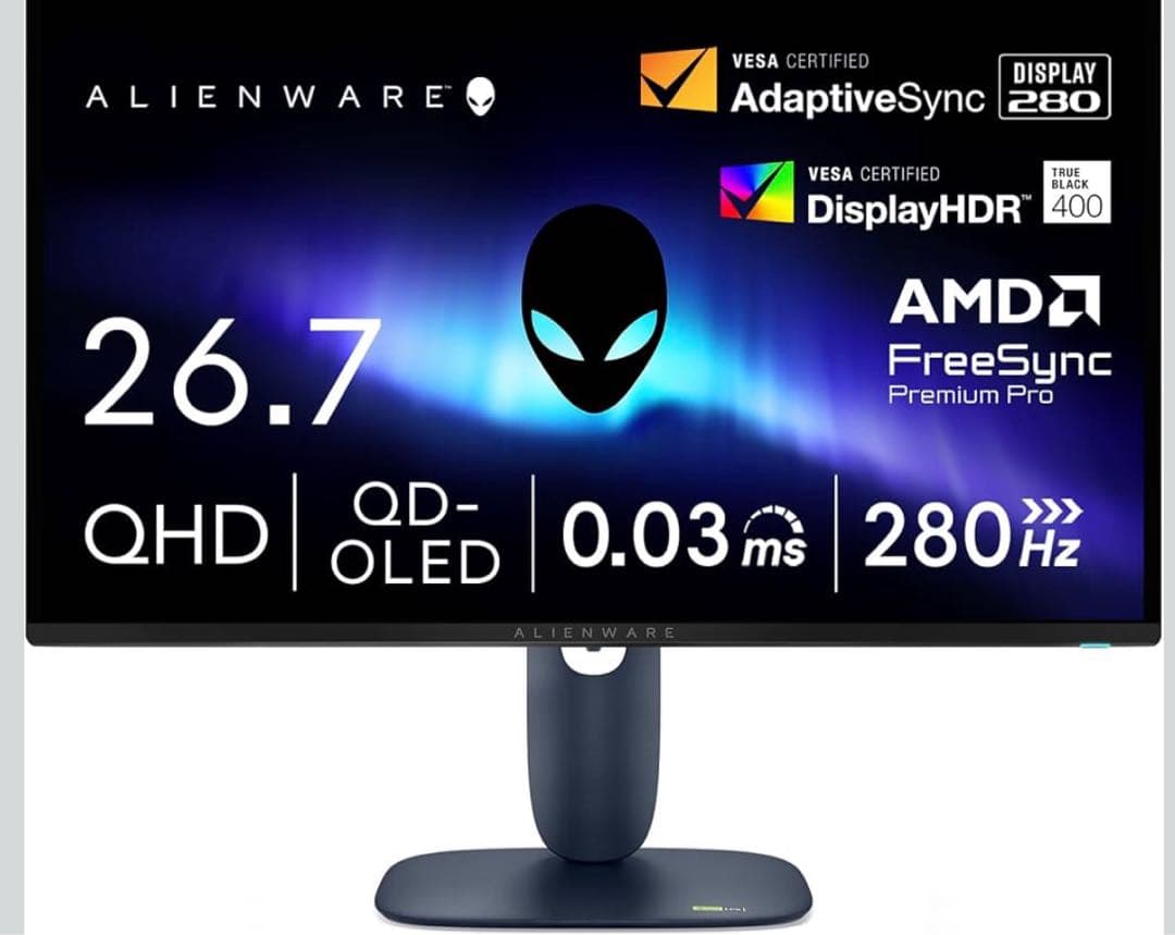 Dell AW2725D 26.7インチ ゲーミングモニター