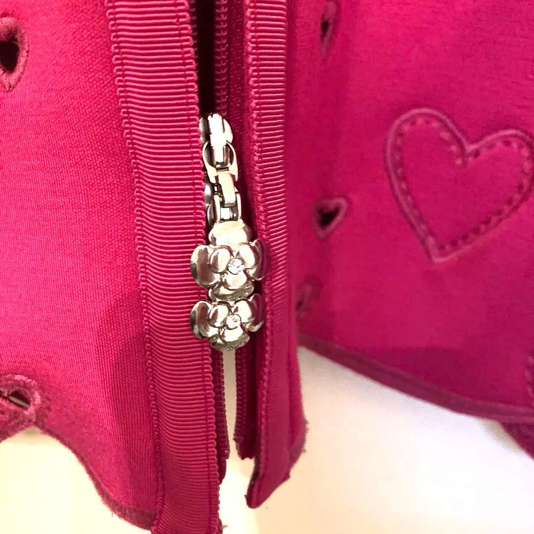 M'S GRACY フード付きピンクジャケット ハート刺繍