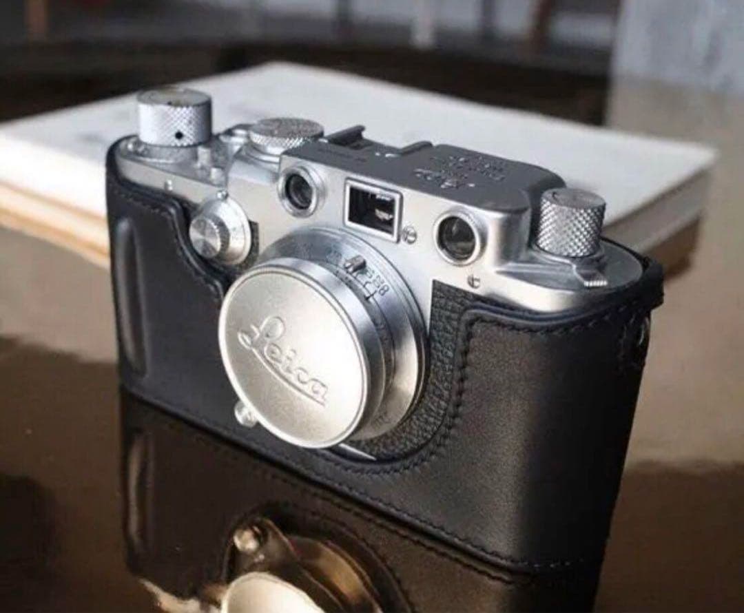 新品 本革カメラケース LEICA ライカ 3f/3c/Ⅲf/Ⅲc用 ブラック