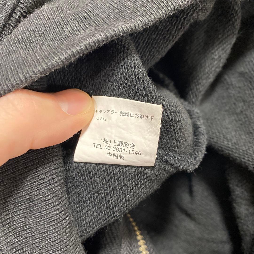 90's~ AVIREX ジップパーカー　サーマル　ブラック　y2k 短丈