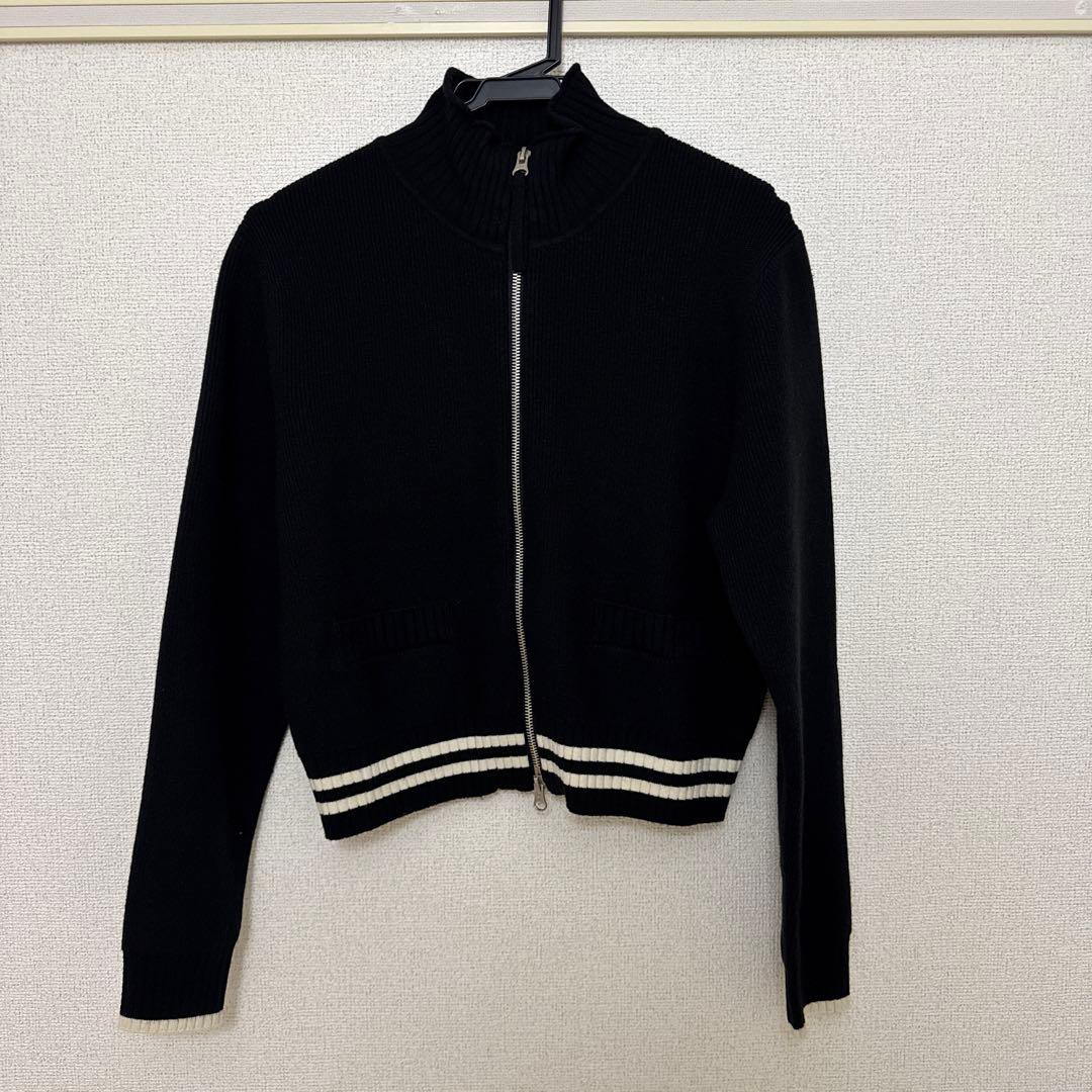 Matin Kim ジップアップセーター ブラック