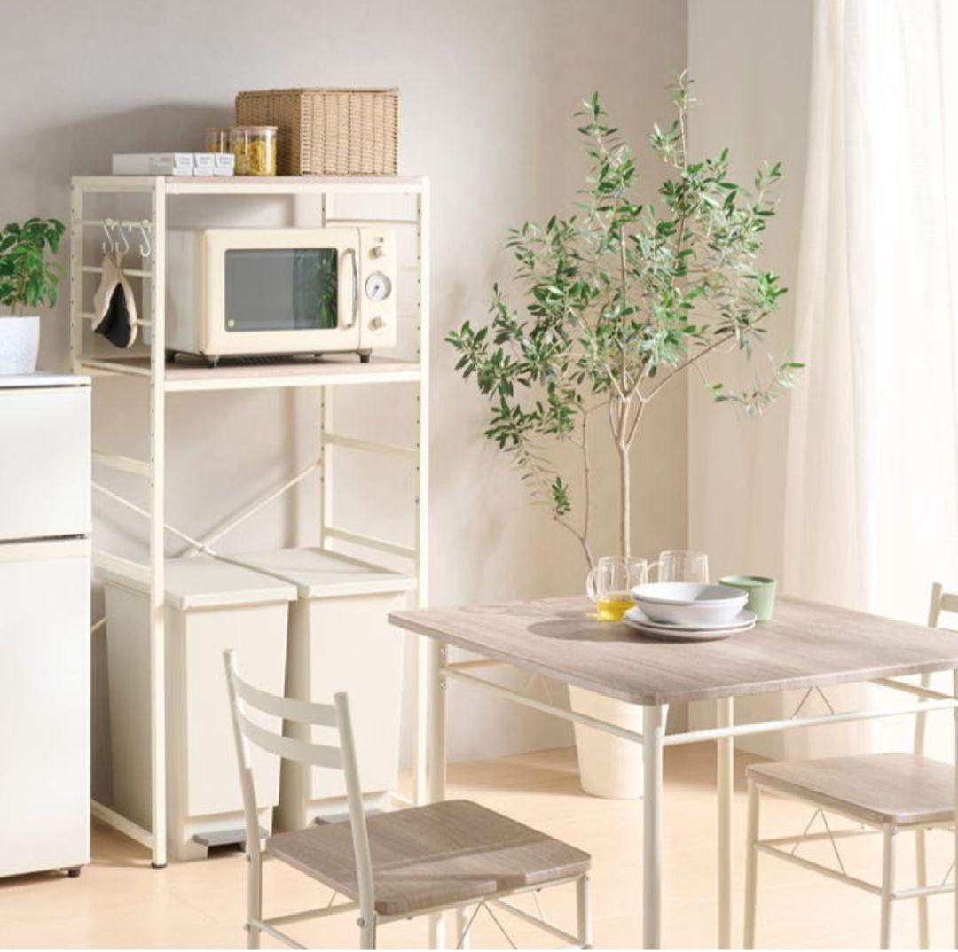 【！新品未使用！】ごみ箱上ラック　スチール　ナチュラル