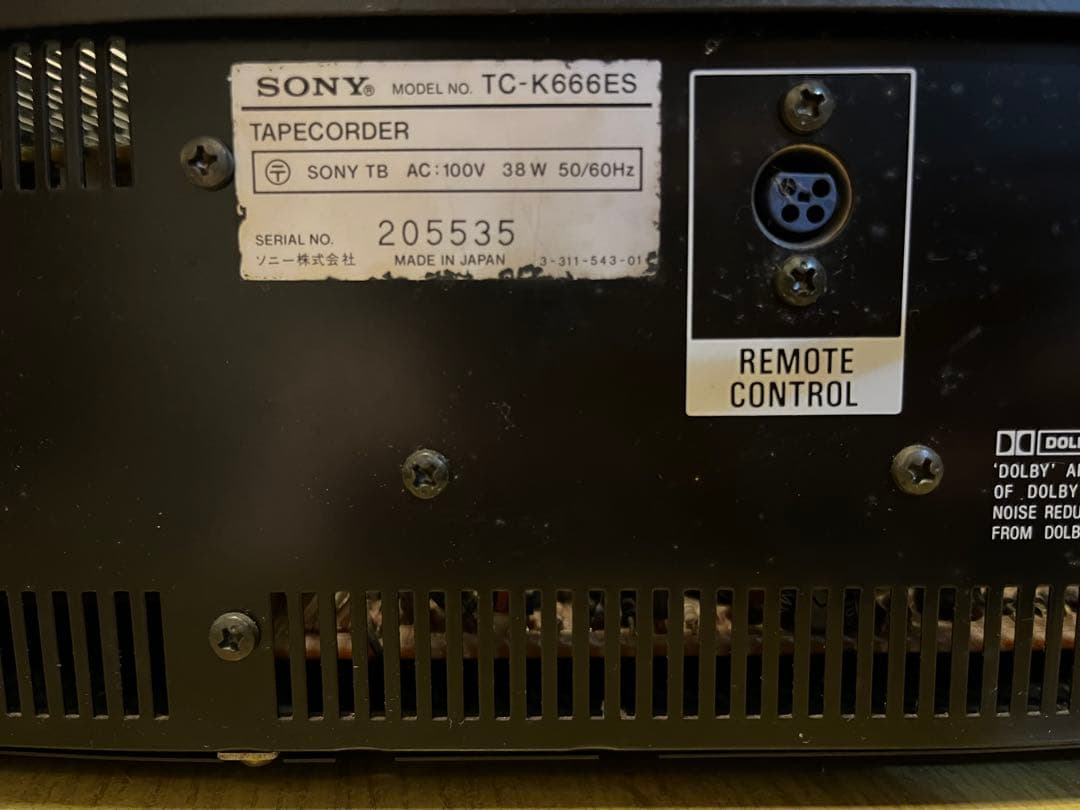 通電のみ　SONY TC-K666ES カセットデッキ