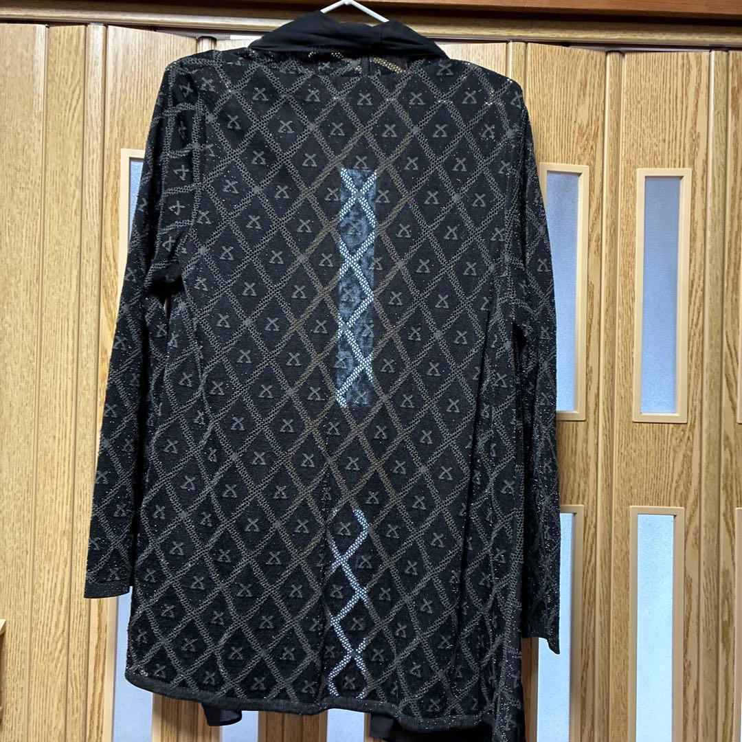 LEONARD FASHION ブラックロングカーディガン　40