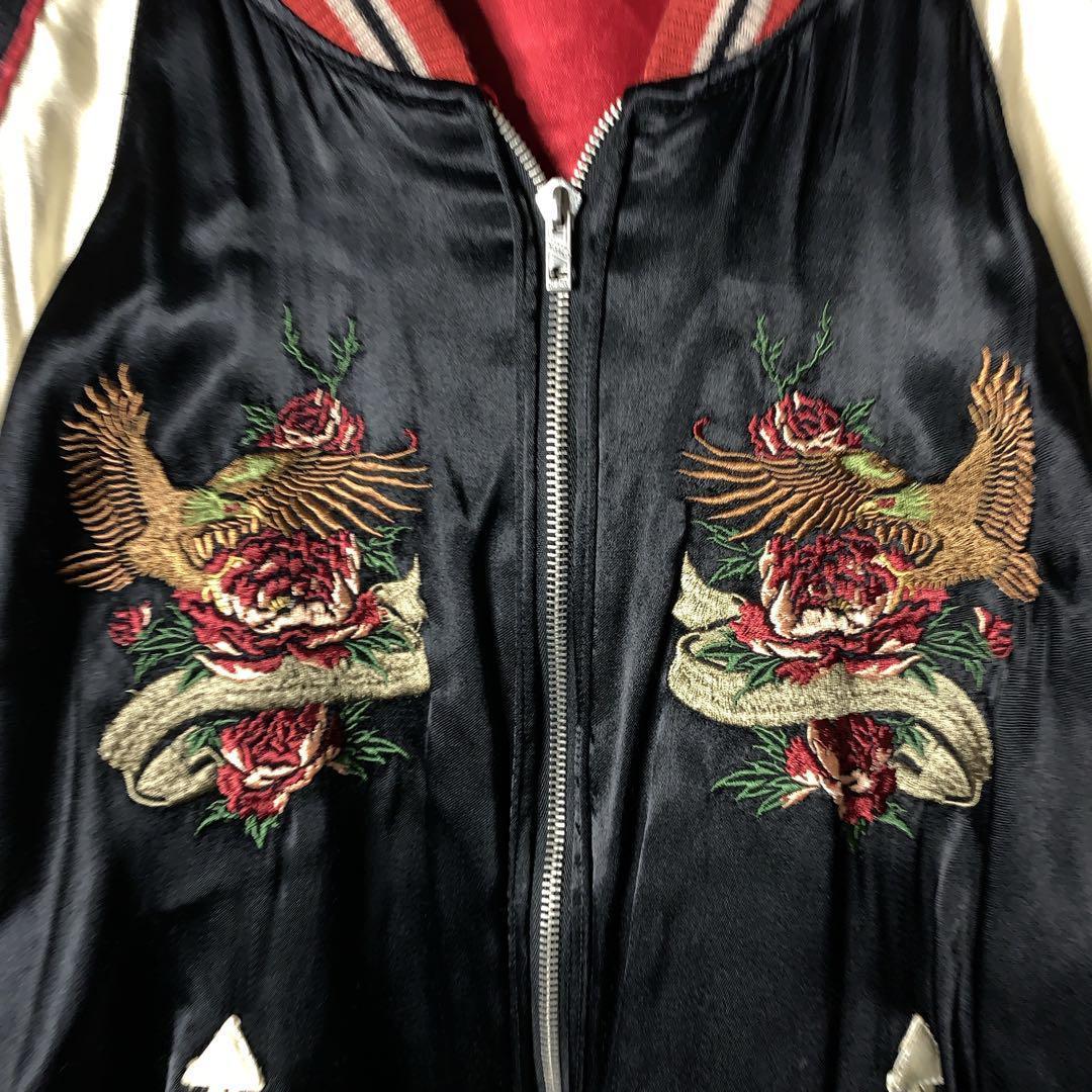 クロップドヘッズ リバーシブル スカジャン 刺繍 ビッグロゴ 龍 虎 薔薇 蛇