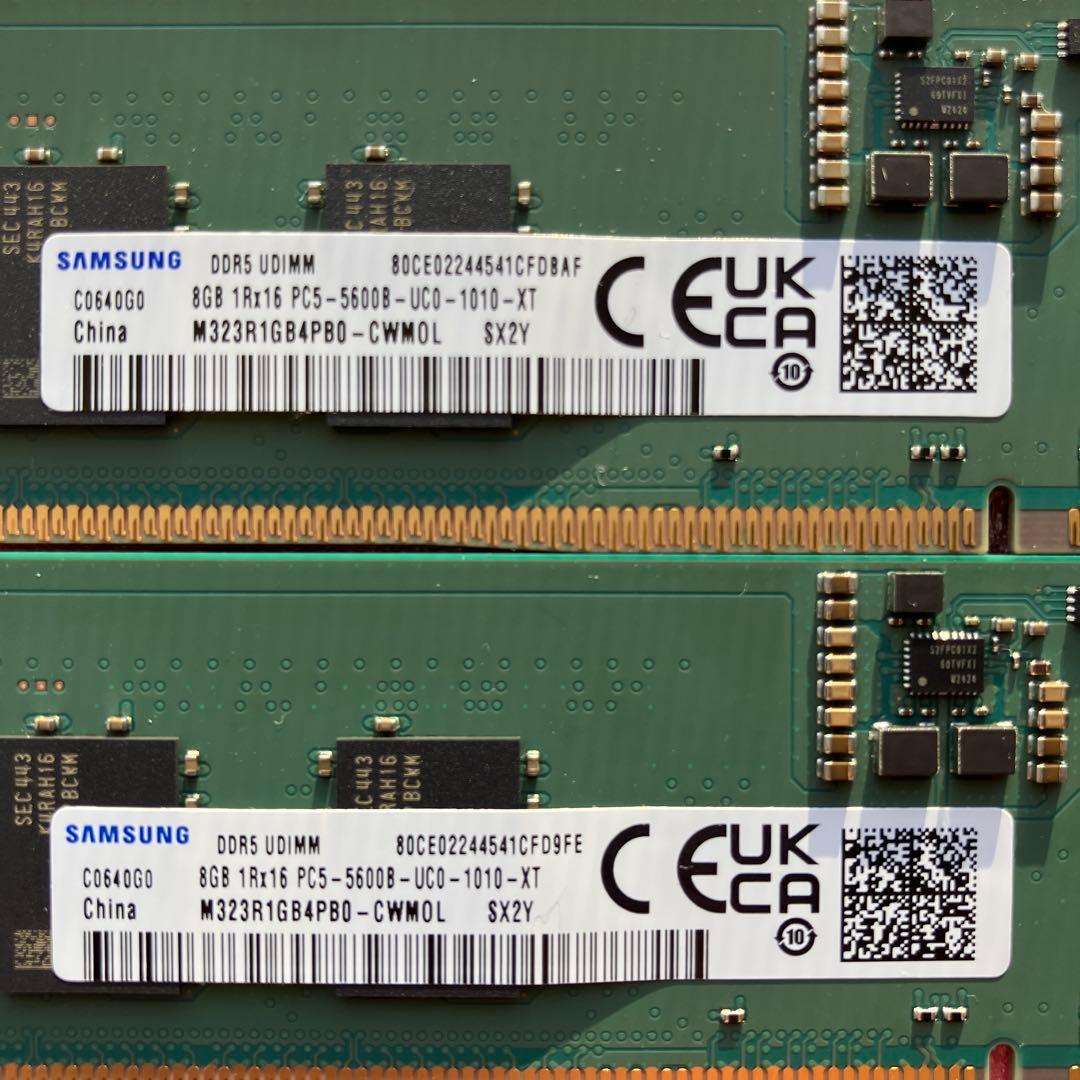 デスクトップ用 DDR5 メモリ PC5-5600 8GB×2枚