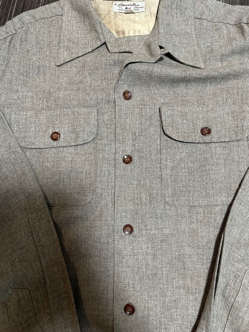 50s a Concordia Classic ウール　オープンカラーシャツ