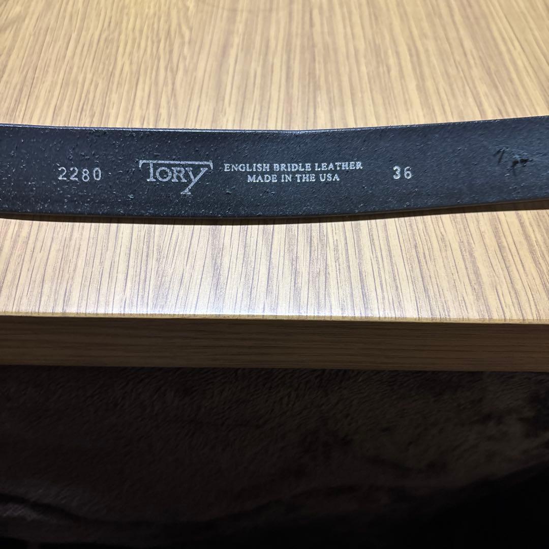 TORY LEATHER / トリーレザーベルト / 36ブラック&シルバー
