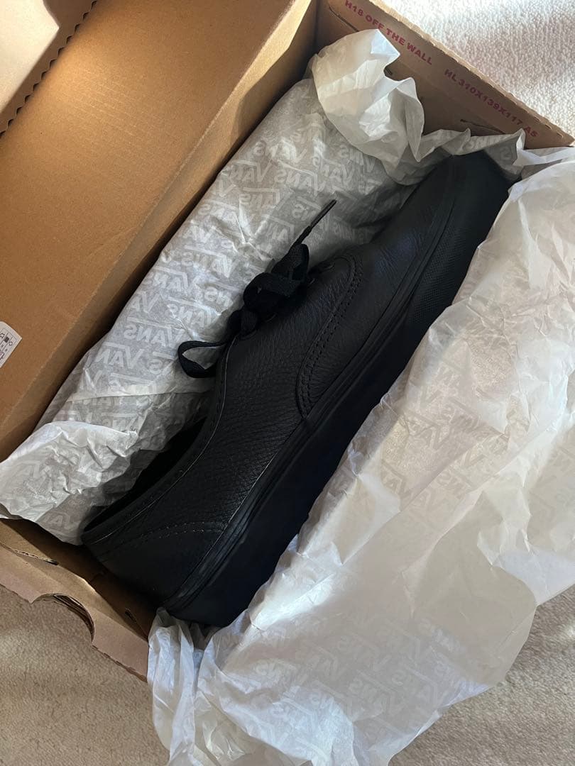 【希少】vans authentic オールレザー ブラック 27cm