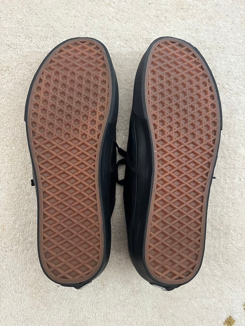 【希少】vans authentic オールレザー ブラック 27cm