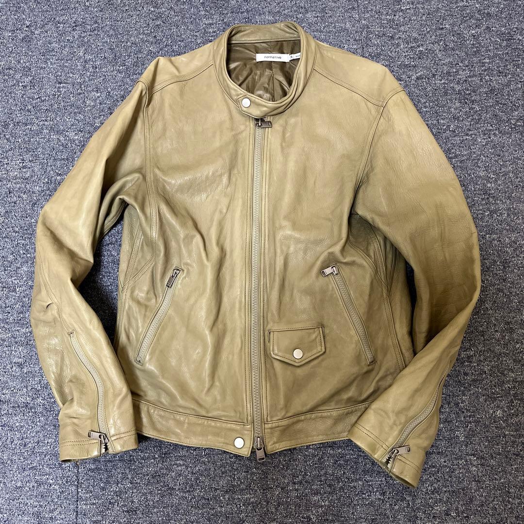 nonnative ベージュ レザージャケット
